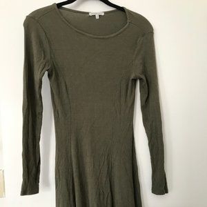 Green Long Sleeved Mini Dress